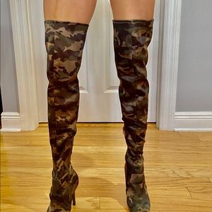 Aldo, thigh high camo sexy boots!